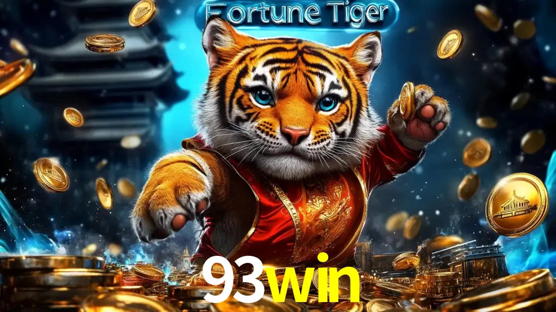 Imagem promocional do jogo de slot Fortune Tiger, com um tigre majestoso em traje tradicional cercado por uma fortuna em moedas de ouro, disponível agora no cassino 93win.