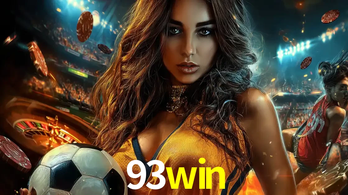 Mulher segurando uma bola de futebol em uma montagem que mistura a paixão esportiva com a emoção da roleta de cassino, tudo disponível na plataforma 93win.